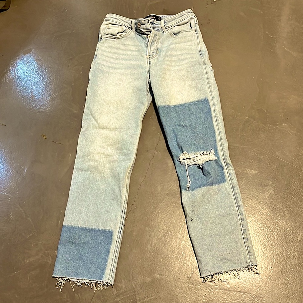 Hollister ultra high-rise vintage straight blue jeans